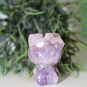 Hello Kitty Amethyst Hand Carved Natural Stone Figure